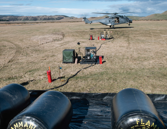 Refuelling a Royal New Zealand Air Force NH90 helicopter