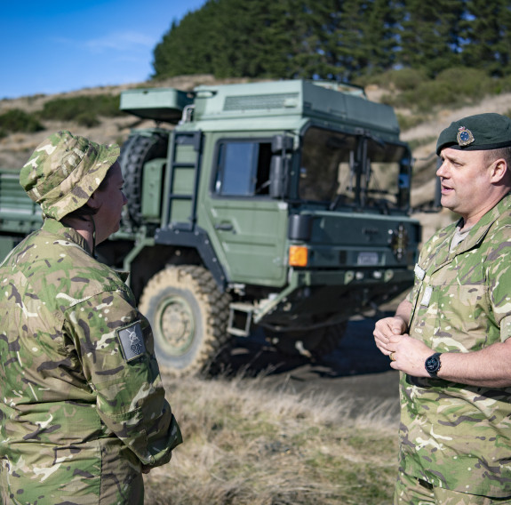 Reserve Force personnel being briefed before driving the MHOV.