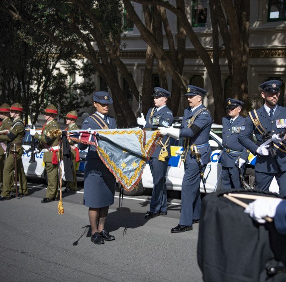 Her Majesty’s Personal Flag for New Zealand was ceremonially folded and placed into safe keeping.