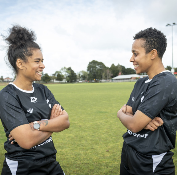 Lance Corporal Mary Kanace (left) and Second Lieutenant Jokaveti Waqanivalu (right) are playing for New Zealand in the inaugural women’s International Defence Rugby Competition