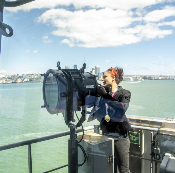 Ruby Tui was given a tour of the Base and spent time onboard HMNZS Aotearoa.