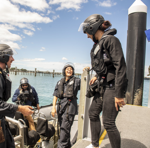 Ruby Tui was given a tour of the Base and spent time onboard HMNZS Aotearoa.