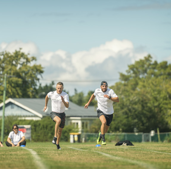 David Sanderson (left) and Leading Physical Training Instructor Jack Church (right)