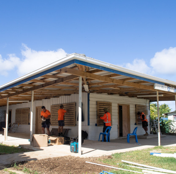 New Zealand Defence Force personnel from 2nd Engineer Regiment installed wooden protective slats on windows on community halls around Tonga as part of Exercise Tropic Twilight