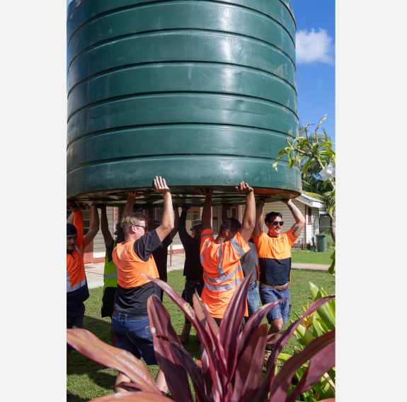 Two community halls had new spouting installed, which helps feed rainwater tanks.