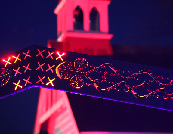 Unveiling of a waharoa at Trentham Military Camp on the eve of the Matariki holiday.