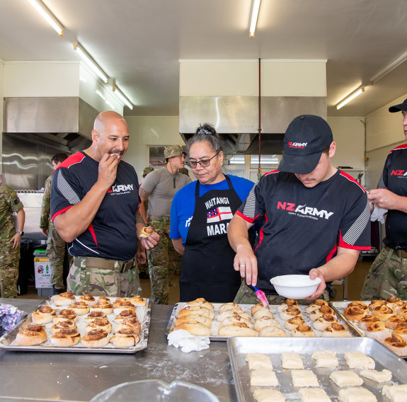 Hard at work: LCPL Blake Cranch, SGT Geoff Adair, PTE Ethan Smit, LCPL Michael Godfree.