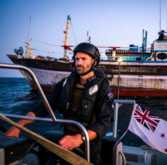 Boarding team about to board a fishing vessel