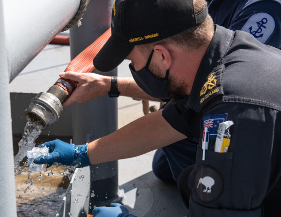 HMNZS Aotearoa and her crew have arrived in Tonga. Both bulk and desalinated water was immediately transported throughout the mainland.