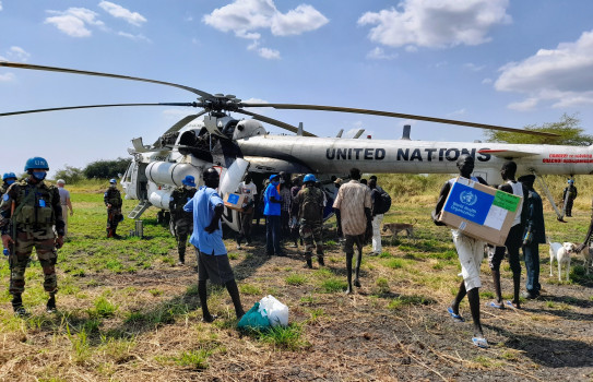 Aid is delivered near the border with Ethiopia