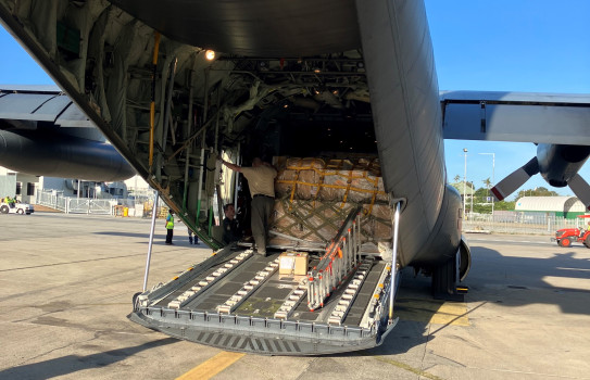 An RNZAF C-130 Hercules has gone to Bougainville, Papua New Guinea, carrying aid supplies following a volcanic eruption