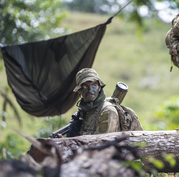 Navigating the terrain in the Fijian jungle is a challenging task for the Officer Cadets as it’s a part of close-country training they are not used to