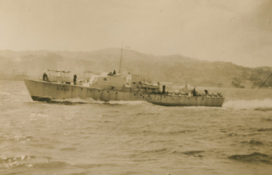 Fairmile Coastal Patrol Vessel Q400 in Wellington Harbour. In service 1942 1945