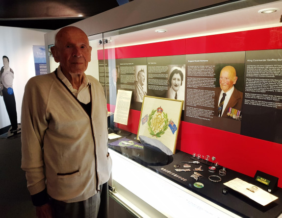 Former RNZAF technician Ron Hermann at the Air Force Museum NZ