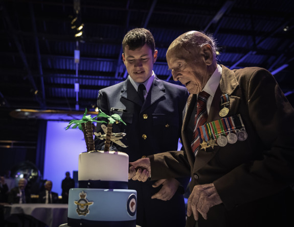 Former RNZAF technician Ron Hermann at the Air Force Museum NZ