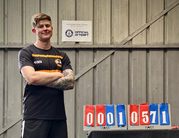 Lieutenant Don Heald smashed the world record for the amount of kettlebell swings done in a 24 hour period