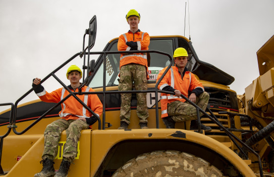 From left to right Sapper Ryan Hay, Sapper Kieran Cropp and Sapper Jared Greenfield are some of the staff who have worked on the project.