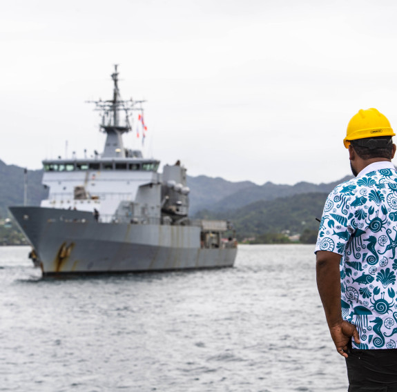HMNZS Wellington arrives in Suva ahead of fisheries and maritime security patrols in support of the Forum Fisheries Agency