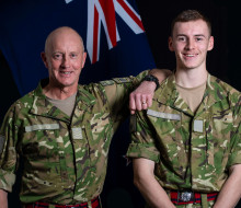 Reservists Staff Sergeant John McGrail and Sapper Lachie McGrail