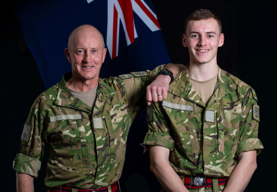 Reservists Staff Sergeant John McGrail and Sapper Lachie McGrail