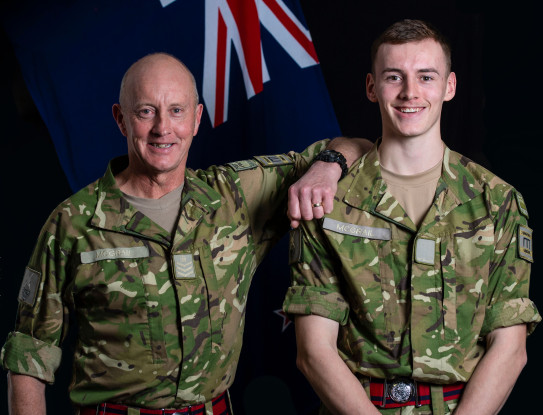 Reservists Staff Sergeant John McGrail and Sapper Lachie McGrail