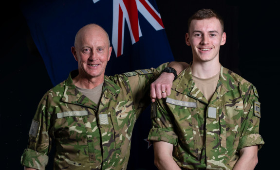 Reservists Staff Sergeant John McGrail and Sapper Lachie McGrail