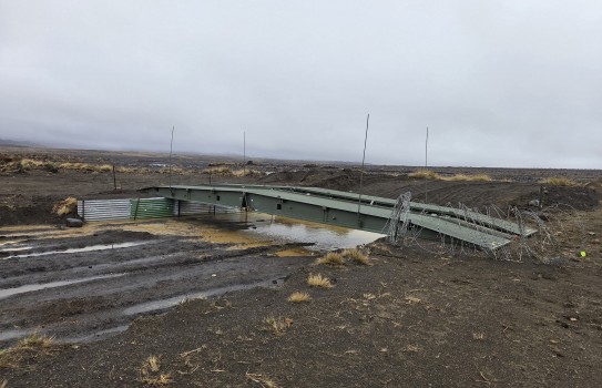 A five-tonne tactical steel kitset bridge that had reached the end of its life in the training area, before the Combat Engineers demolished it