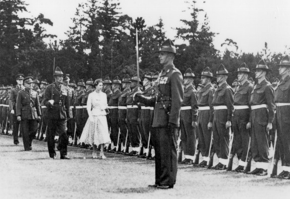 Her Majesty The Late Queen Elizabeth II visits Burnham Military Camp in 1954