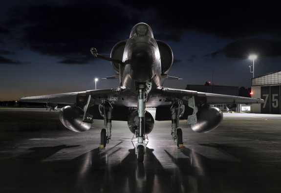 TA-4K Skyhawk, moody photo in night light