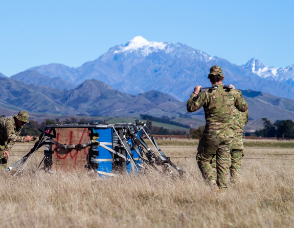 NZ Army soldiers deal with a delivered load