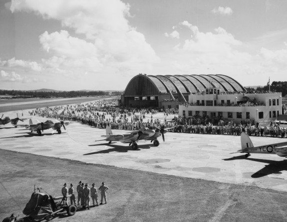 A black and white historical image of Base Auckland